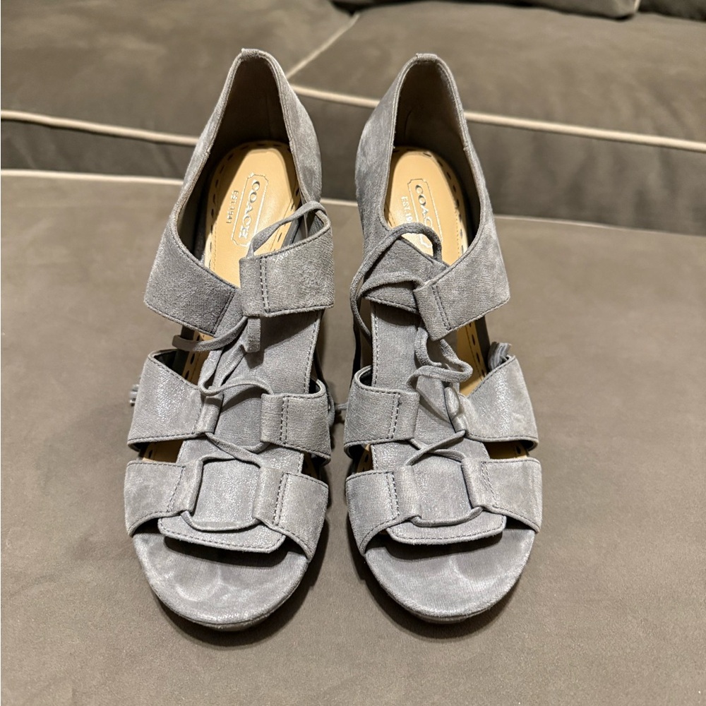 Coach Women's Gray Strappy Sandals